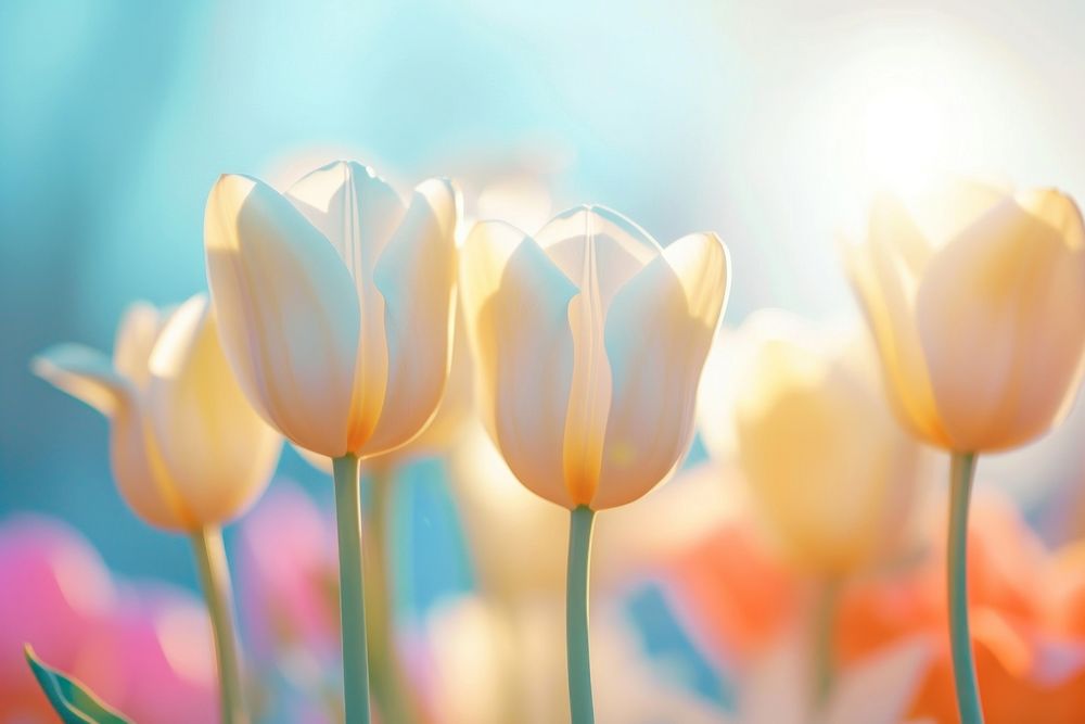 Tulip gradient background backgrounds outdoors blossom.