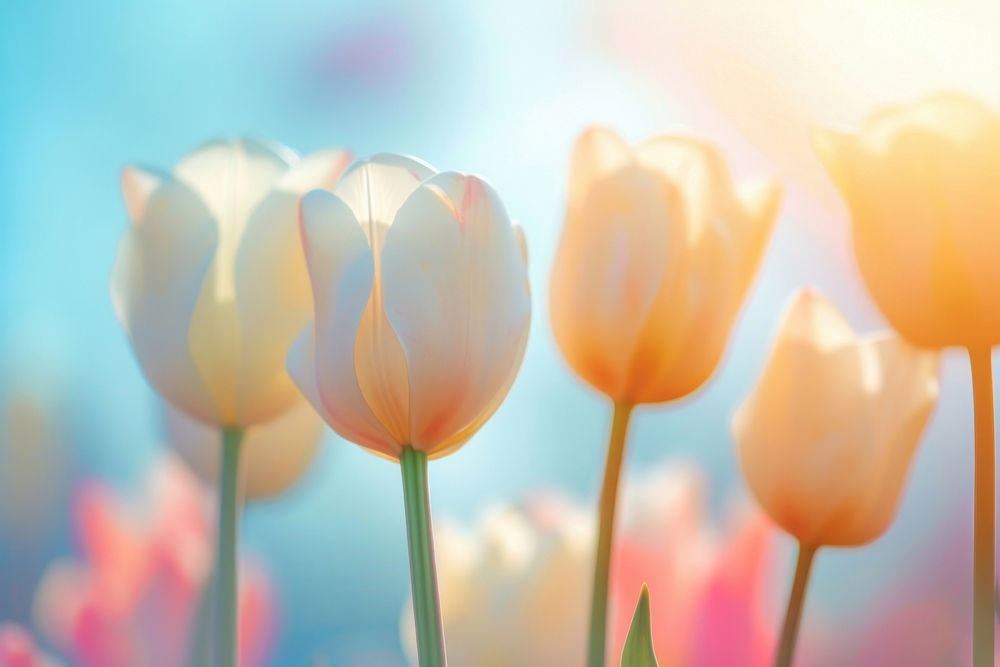 Tulip gradient background backgrounds outdoors blossom.