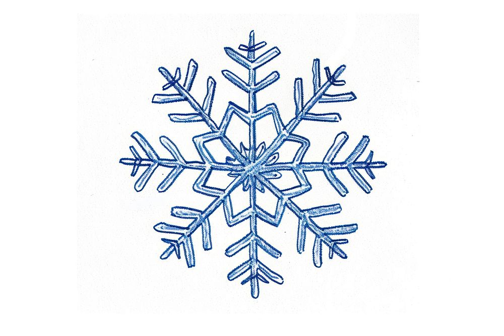 Hand-drawn sketch snowflake white celebration creativity.