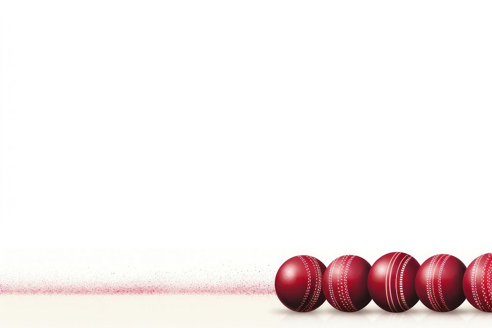 Cricket ball line horizontal border sports white background confectionery.