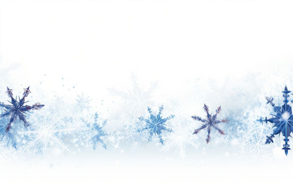 Snowflake line horizontal border backgrounds white white background.