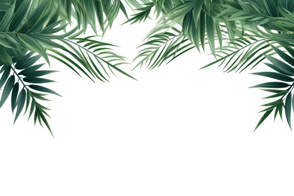 Palm leaves border backgrounds nature plant.