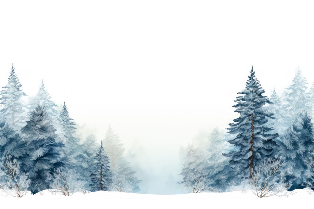 Winter line horizontal border outdoors nature forest.