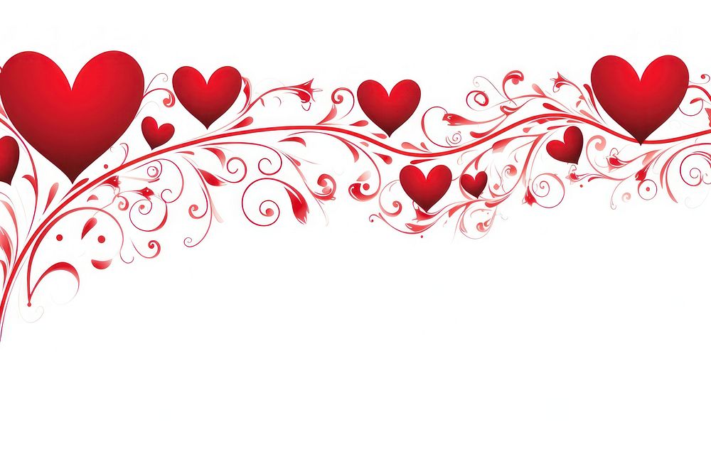 Valentines line horizontal border backgrounds pattern heart.