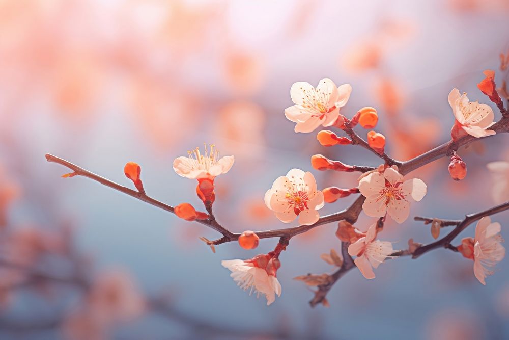 Cherry blossoms branch flower plant.