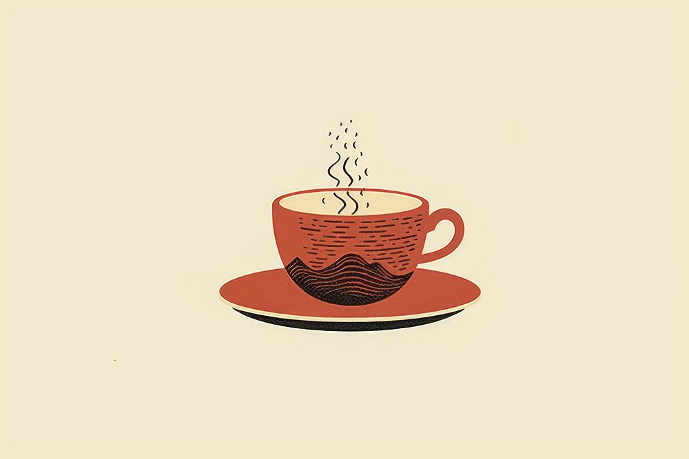 Litograph minimal morning coffee saucer drink cup.