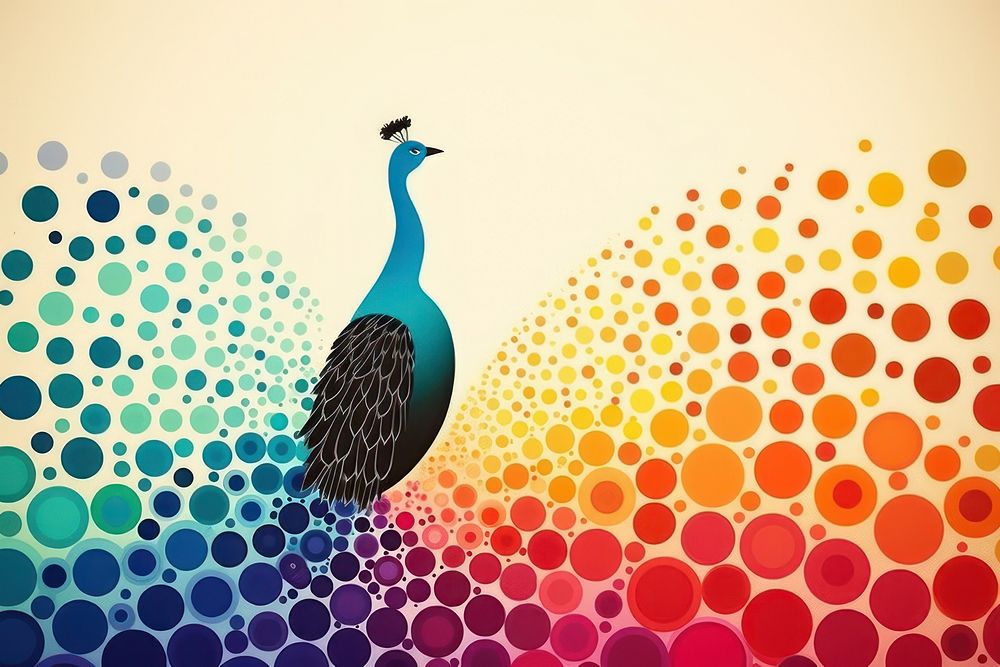 Litograph minimal peacock backgrounds pattern animal.