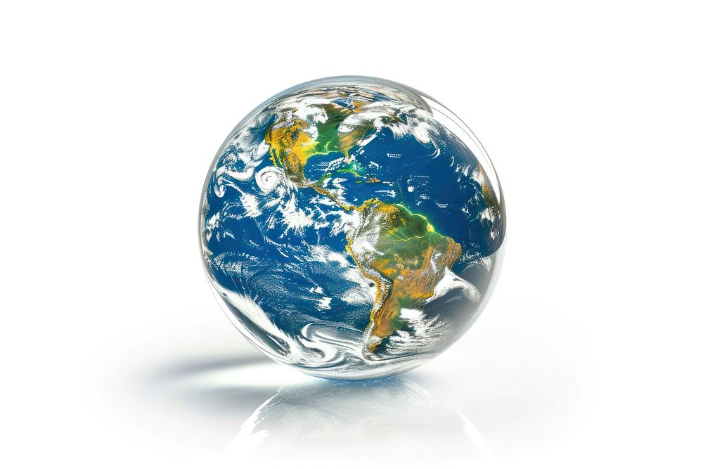 The world in bubble sphere planet globe.