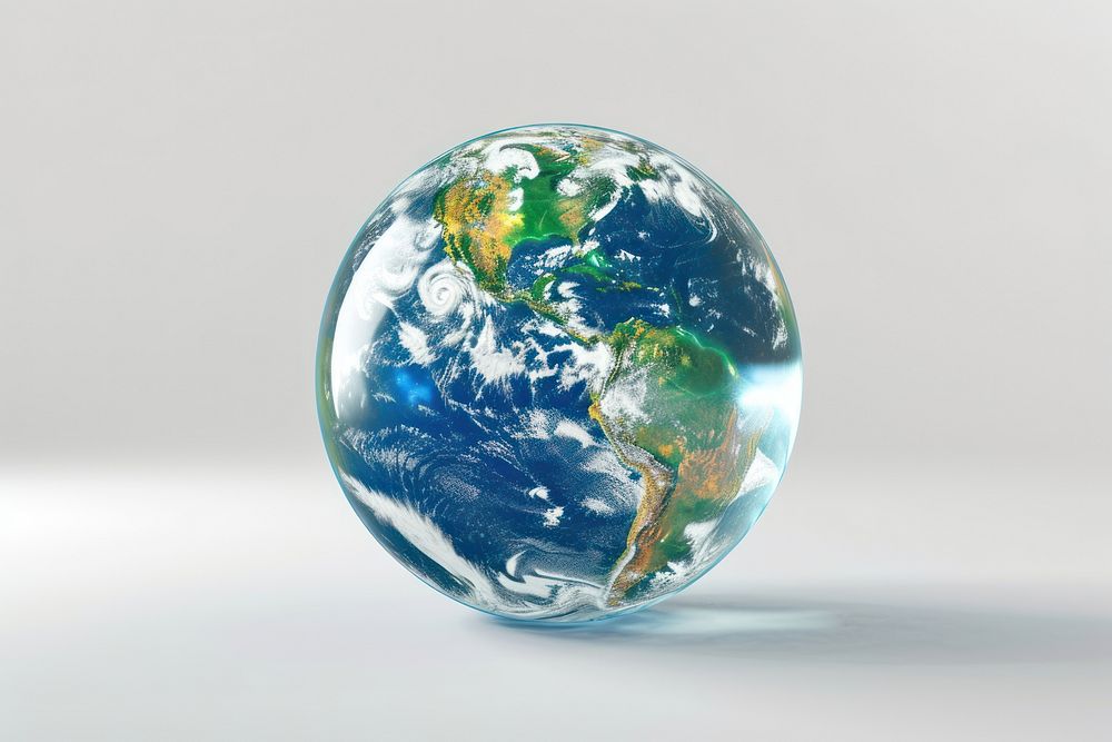The world in bubble sphere planet globe.