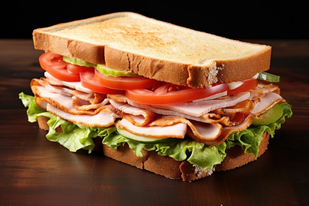 Toasted Club Sandwich sandwich bread lettuce.