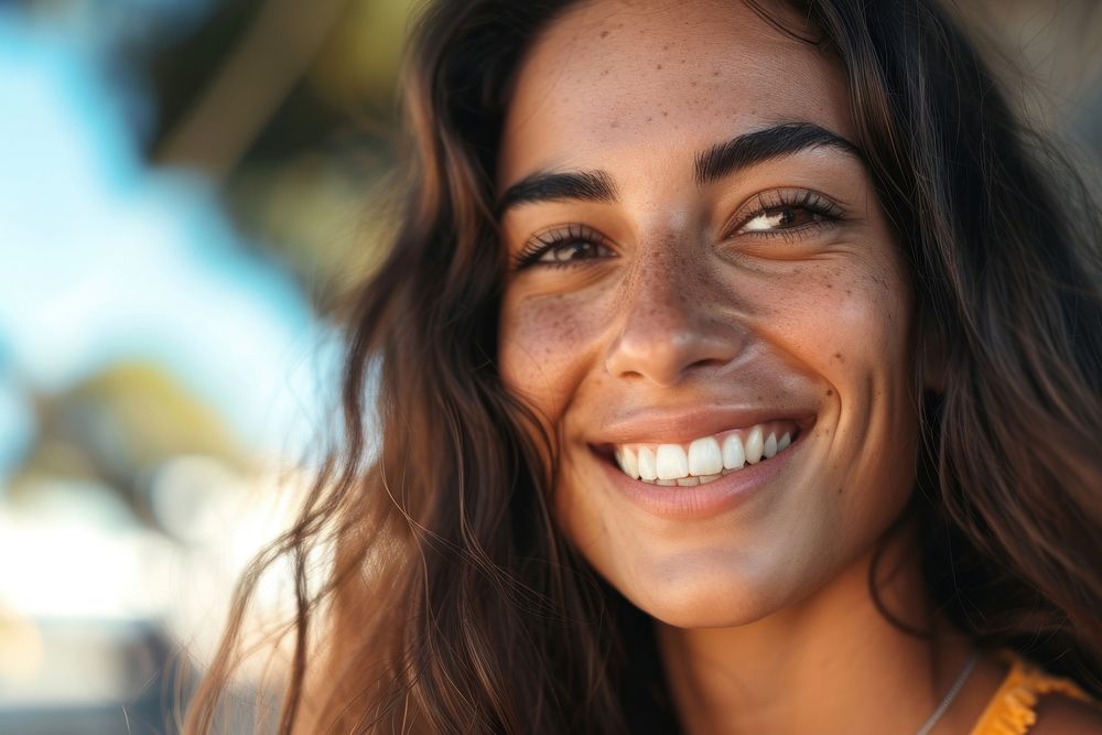 Woman smile looking happy adult relaxation happiness.