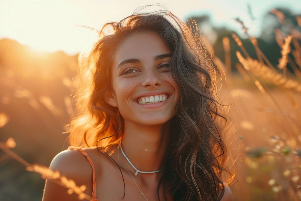 Woman smile looking happy laughing adult tranquility.