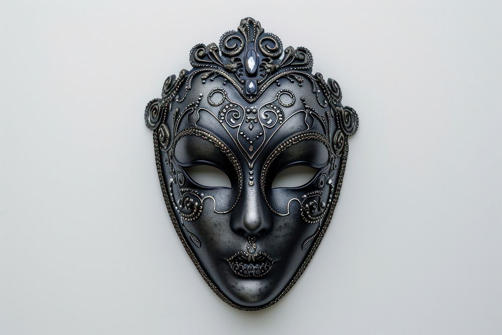 Black venetian mask jewelry gray representation.