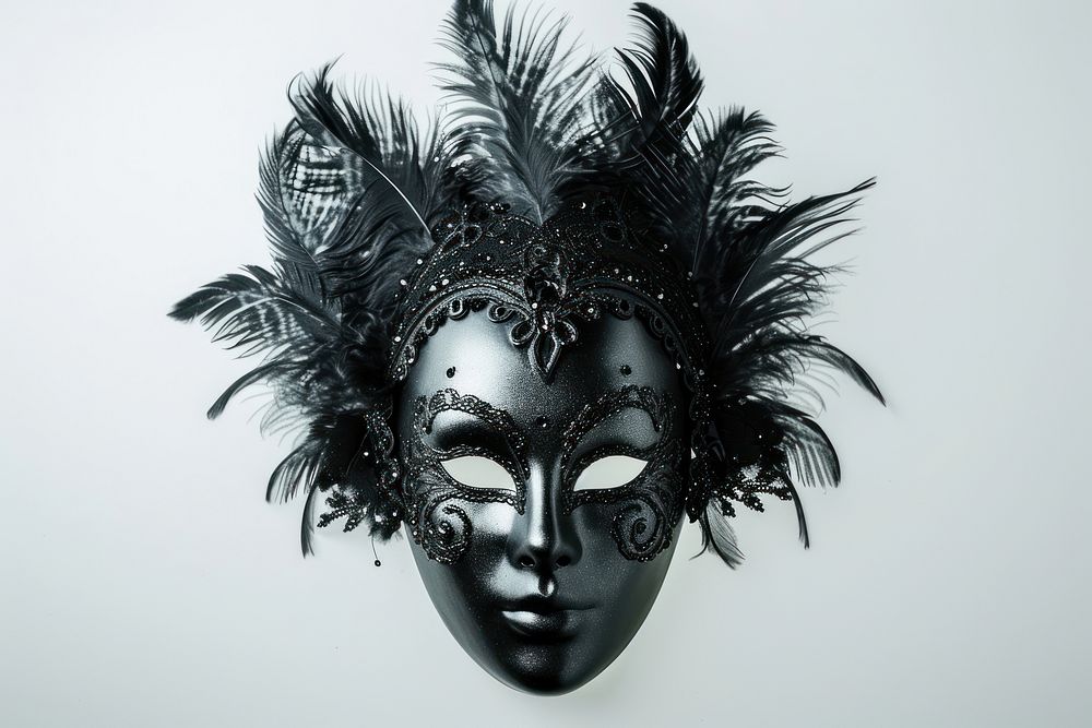 Black venetian mask carnival representation celebration.