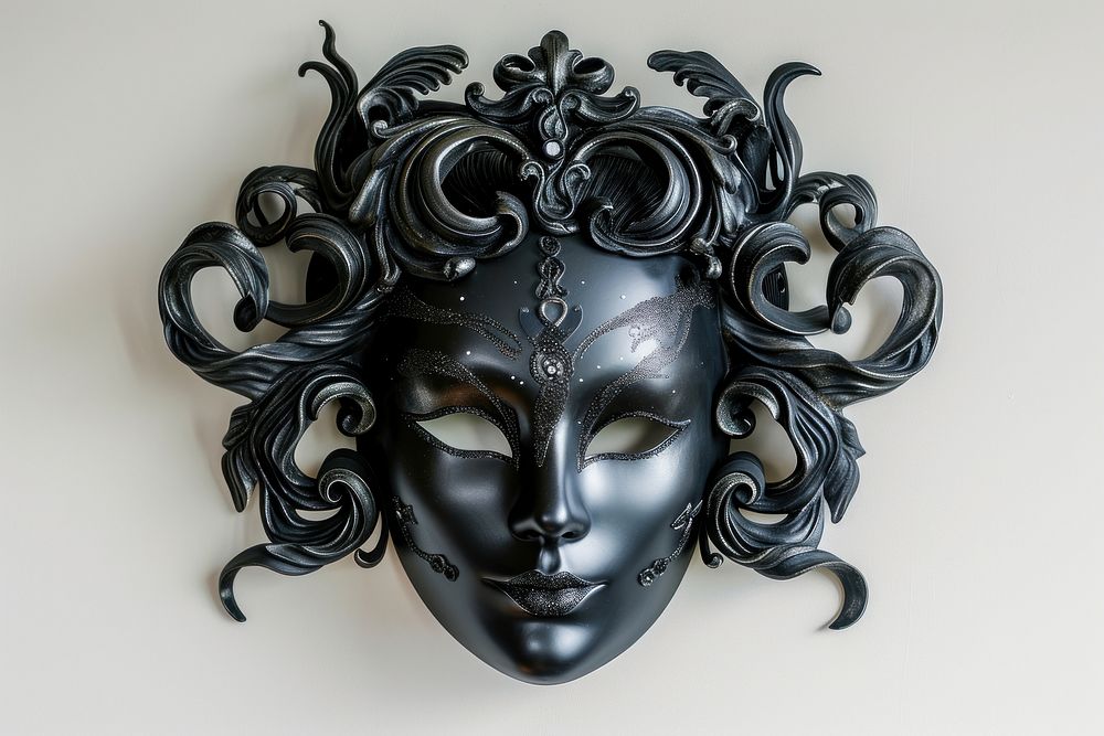 Black venetian mask carnival representation creativity.