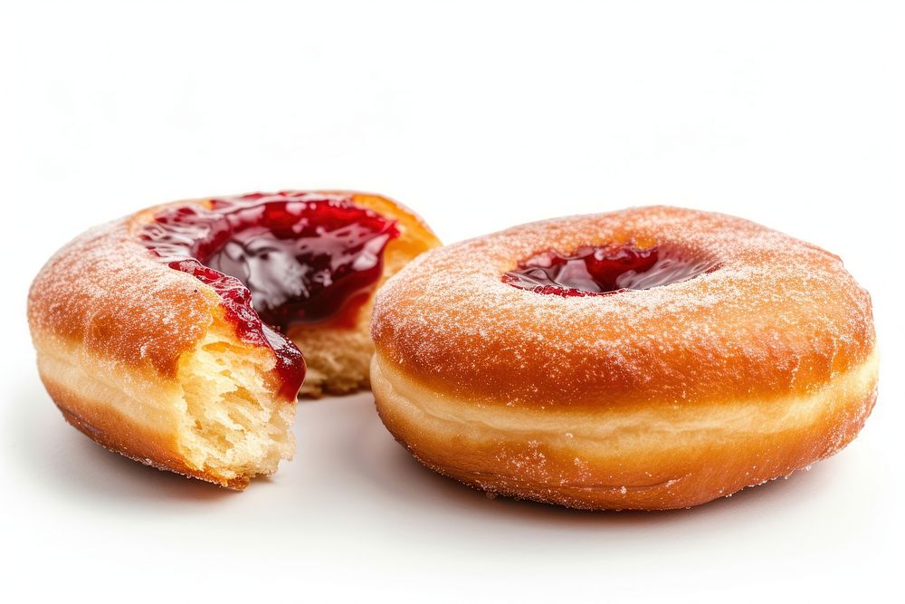 Donuts cut in half donut dessert pastry.