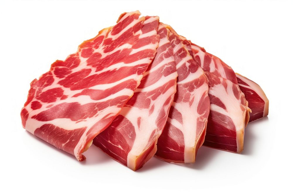 Iberico ham slice meat pork.