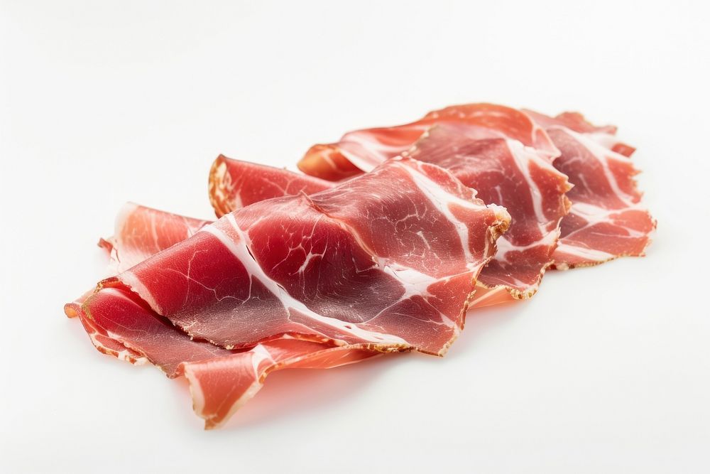 Sliced iberico ham meat pork food.