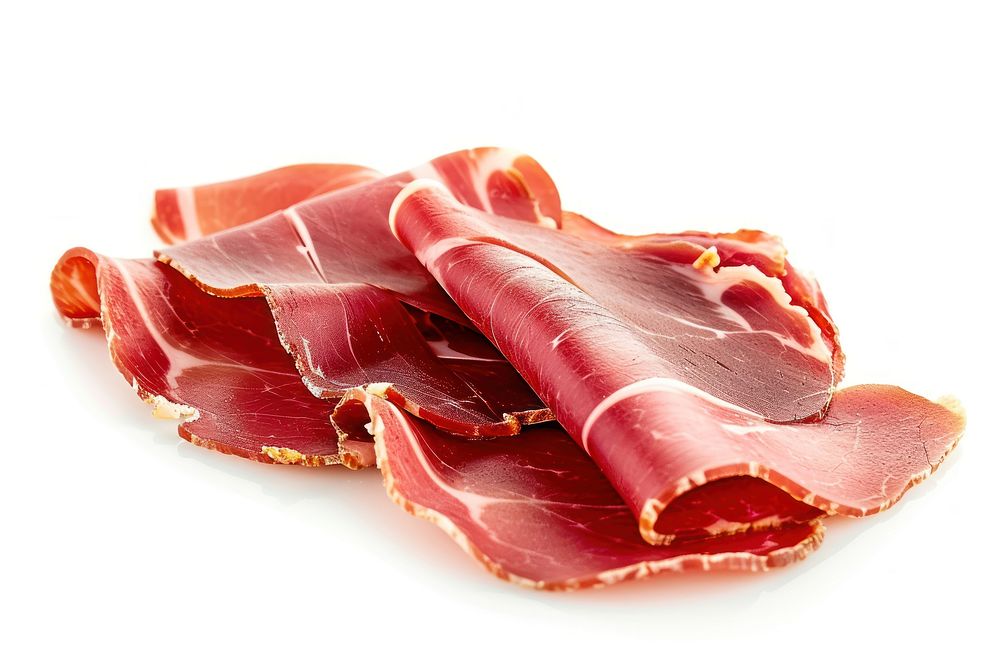 Sliced iberico ham meat pork food.