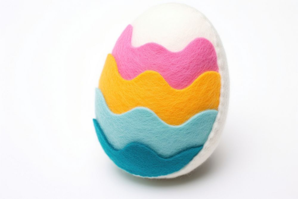 Photo of felt Easter egg easter white background celebration.