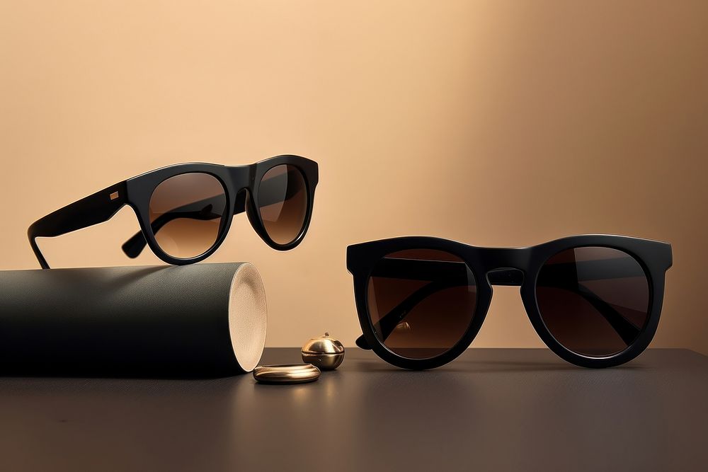 Sunglasses black accessories still life.