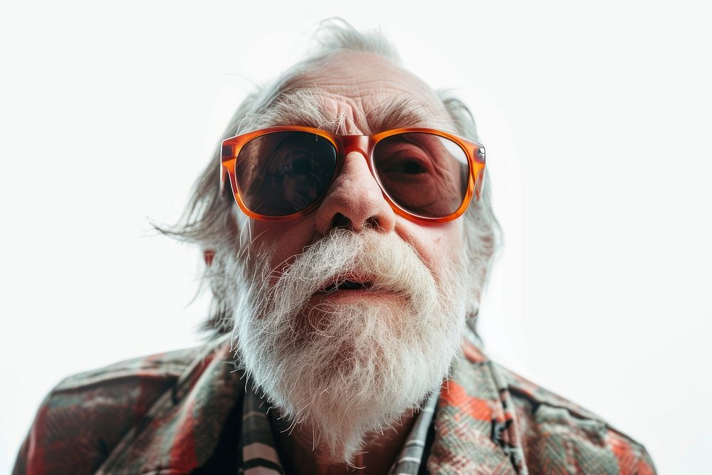 Old man wearing sunglasses photography portrait beard.