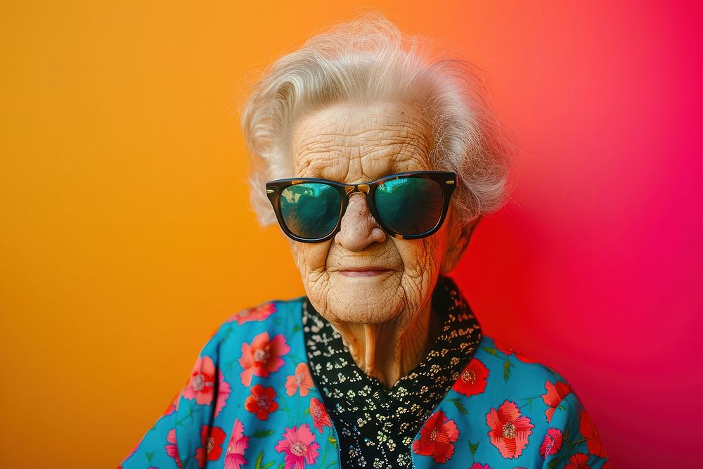 Old woman wearing sunglasses photography portrait adult.