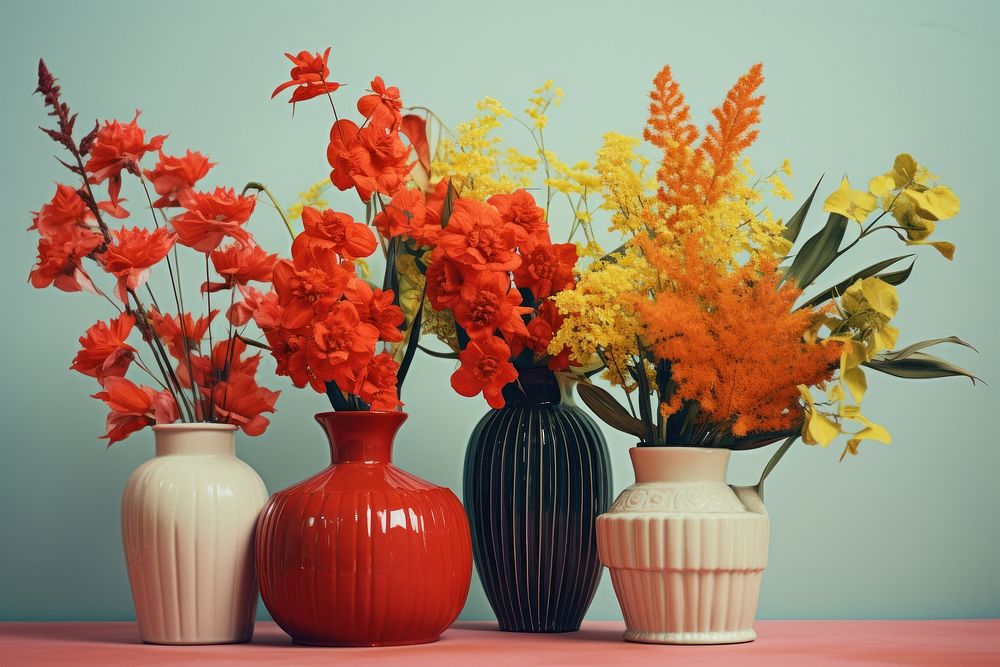 Flower plant vase art.