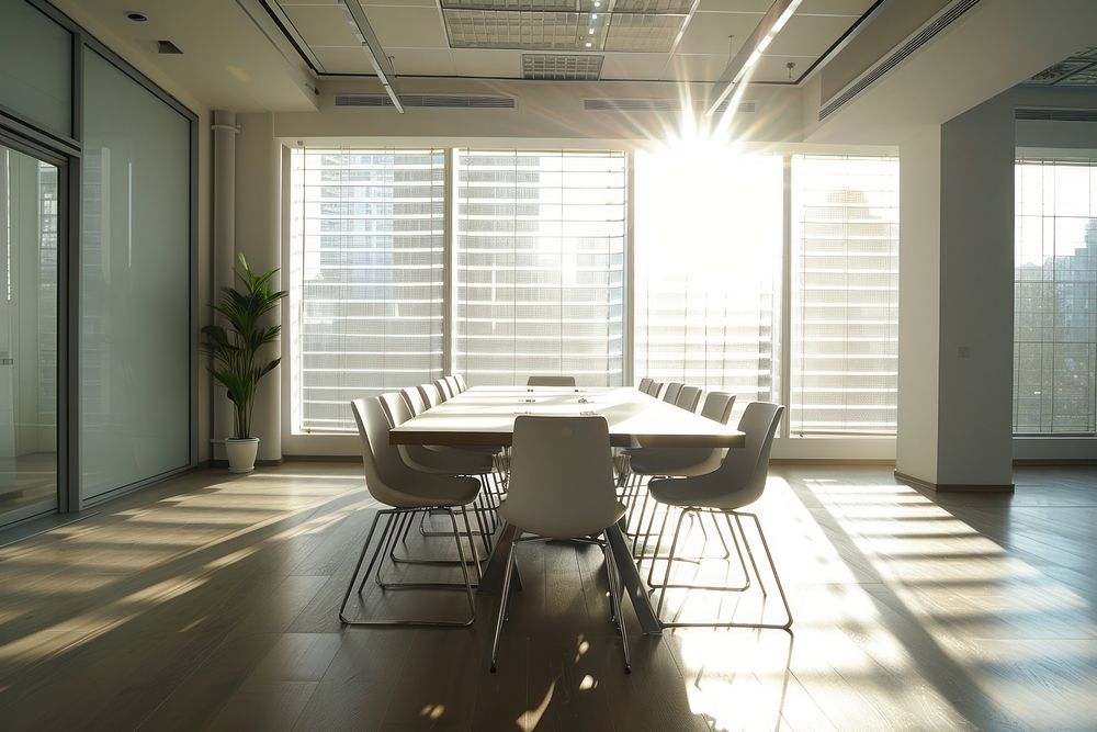 Photography of meeting room office architecture furniture.