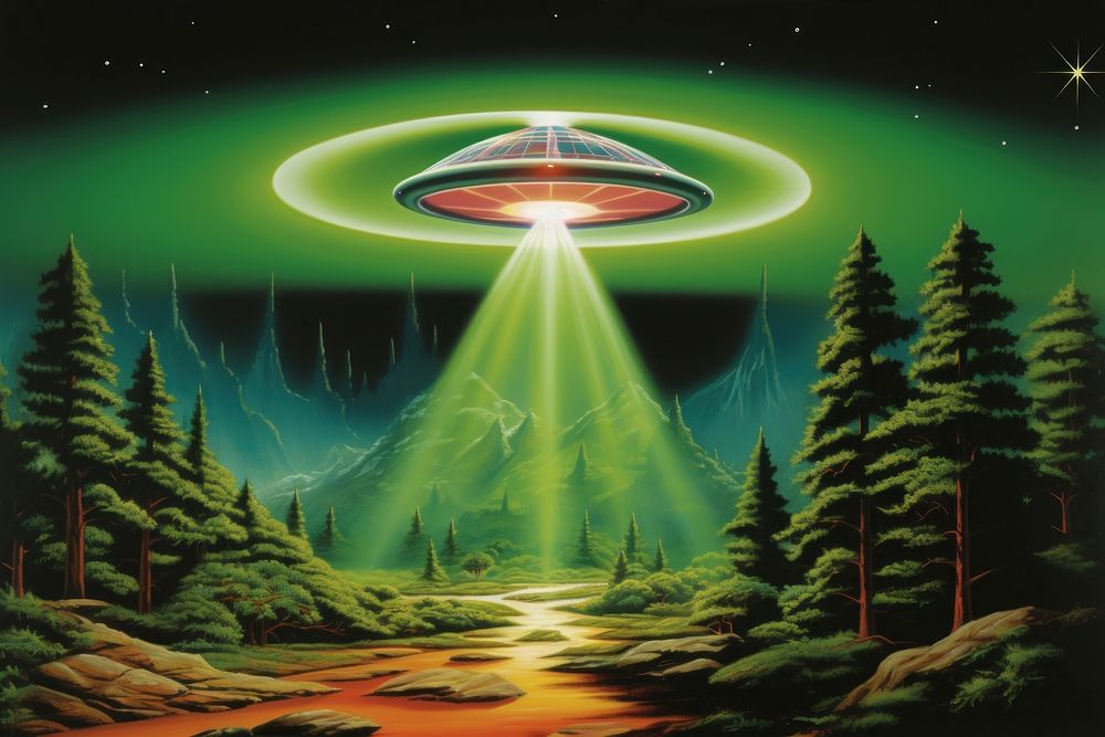 A ufo outdoors forest nature.