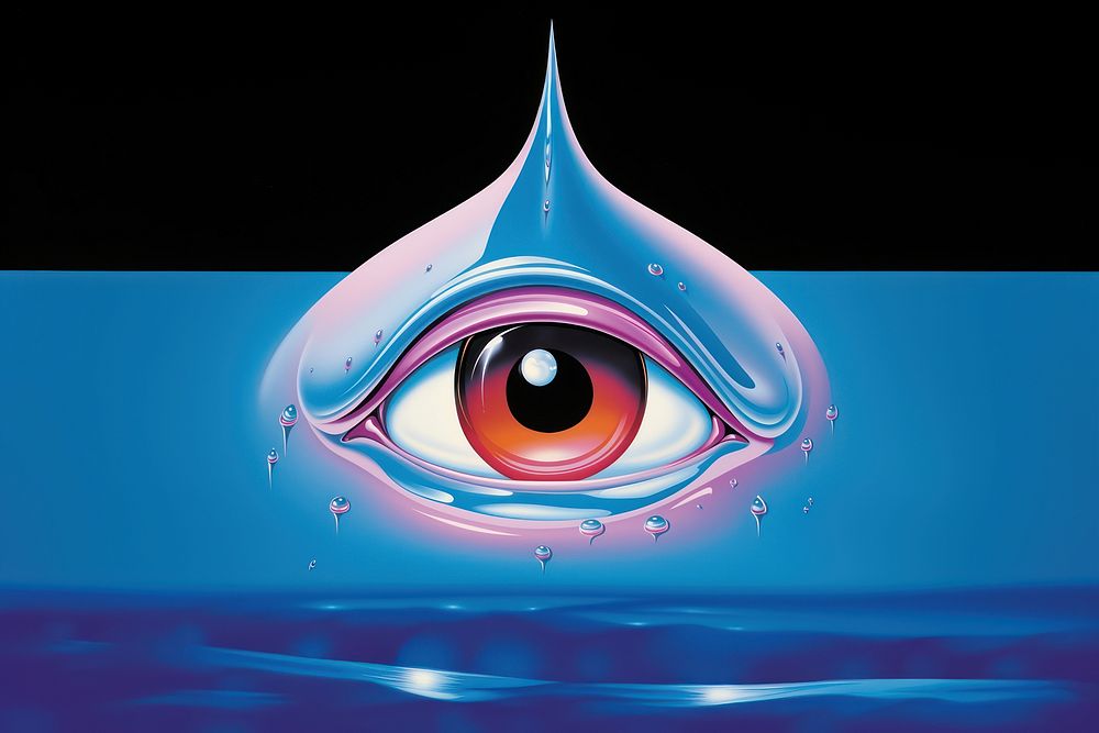 A water drop fish eye art.