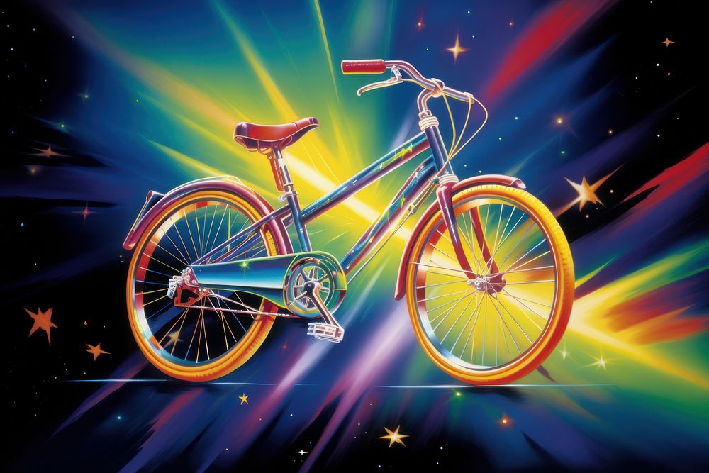 Bicycle vehicle wheel night.