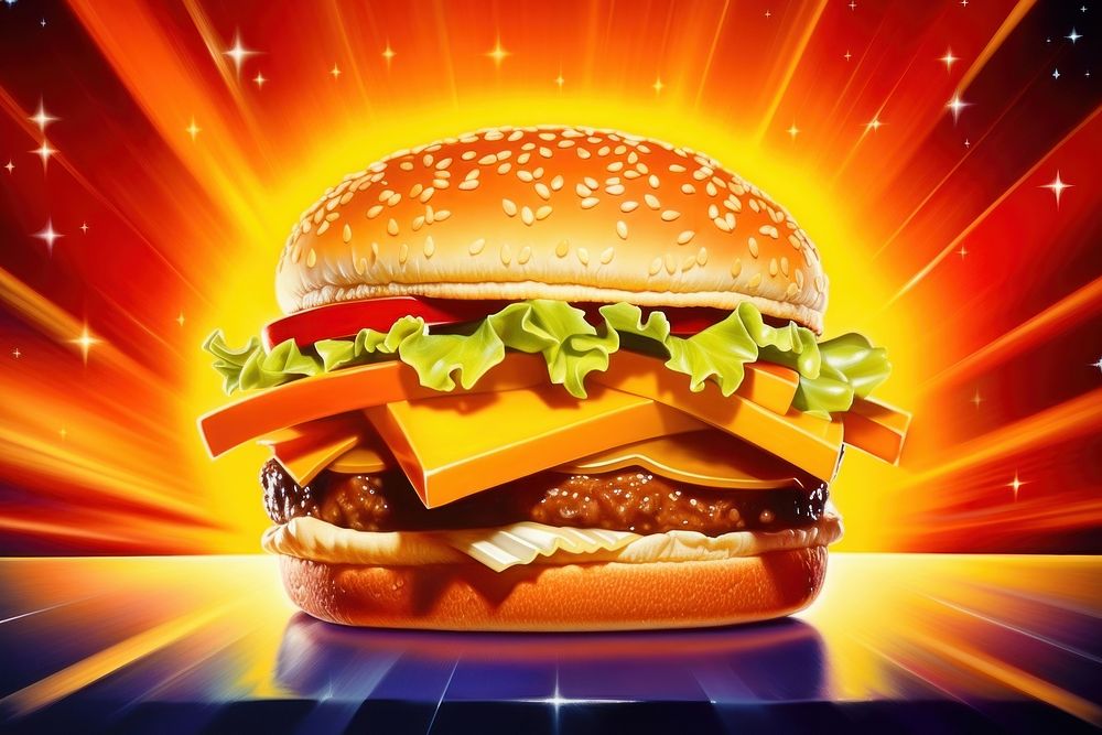 Cheese burger food advertisement hamburger.