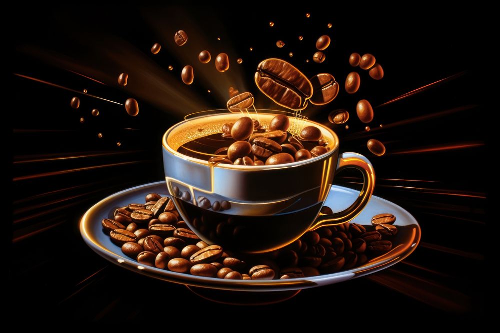 Coffee bean drink cup mug.