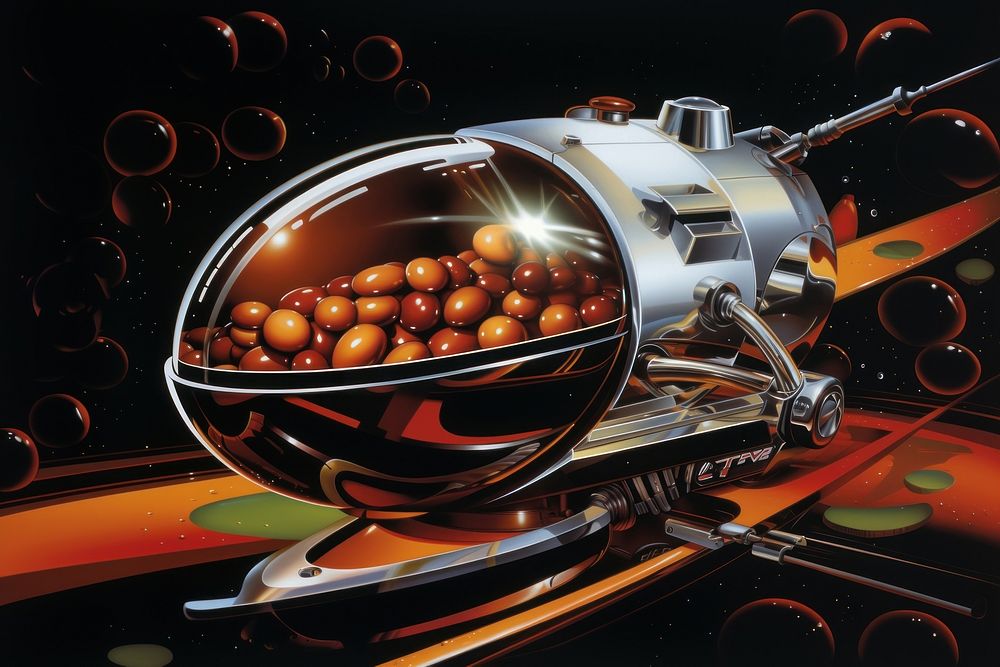 A coffee bean vehicle art transportation.