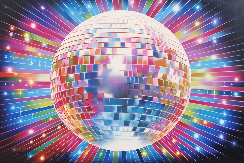 Disco ball nightclub sphere art.