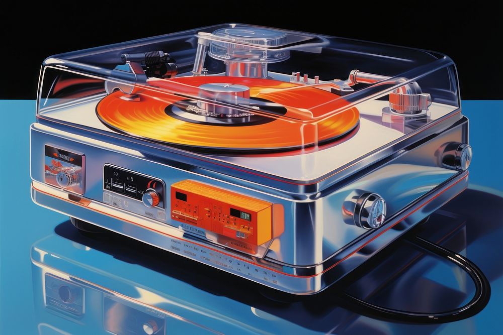 A record player transportation electronics gramophone.