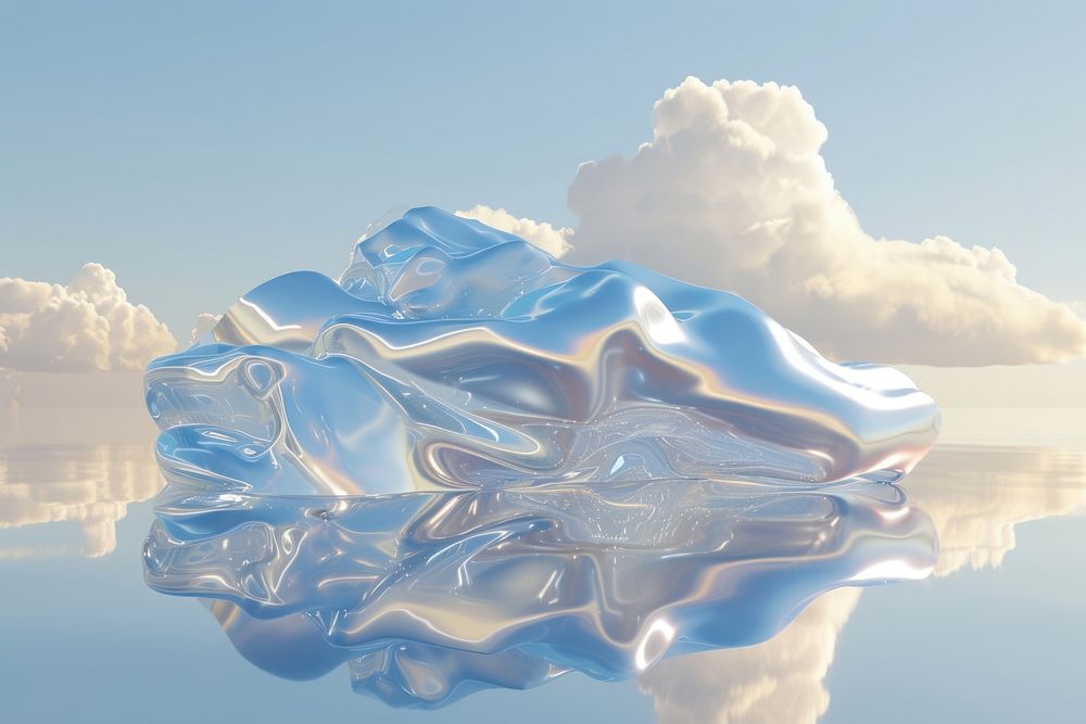 3d illustration in surreal abstract style of cloud outdoors iceberg nature.