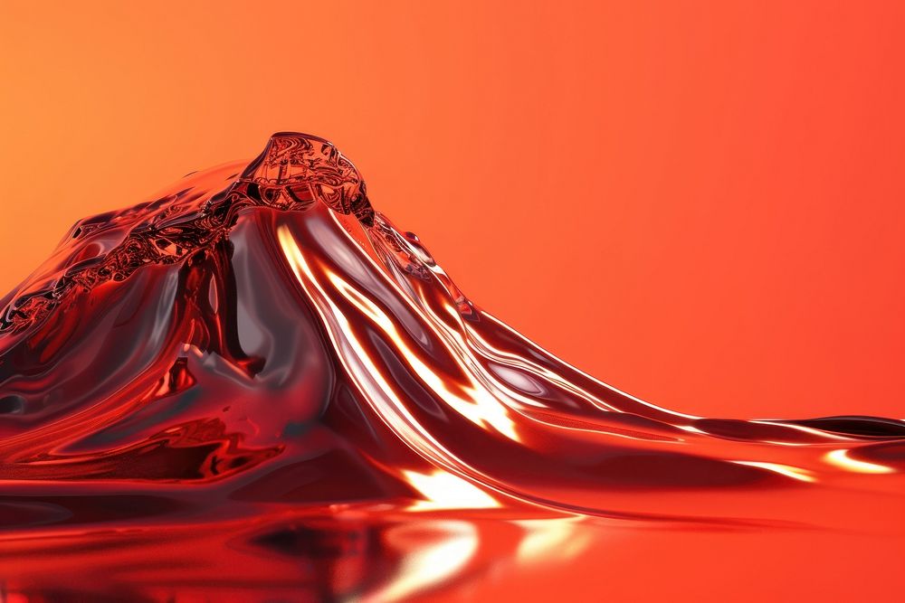 3d illustration in surreal abstract style of volcano nature reflection splashing.