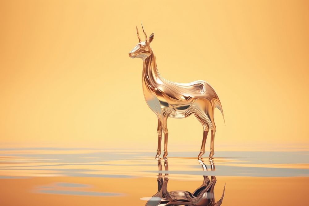 3d illustration in surreal abstract style of animal wildlife mammal reflection.