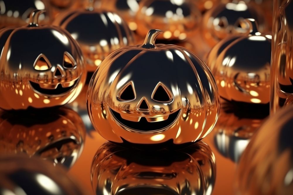 3d illustration in surreal abstract style of halloween backgrounds anthropomorphic jack-o'-lantern.