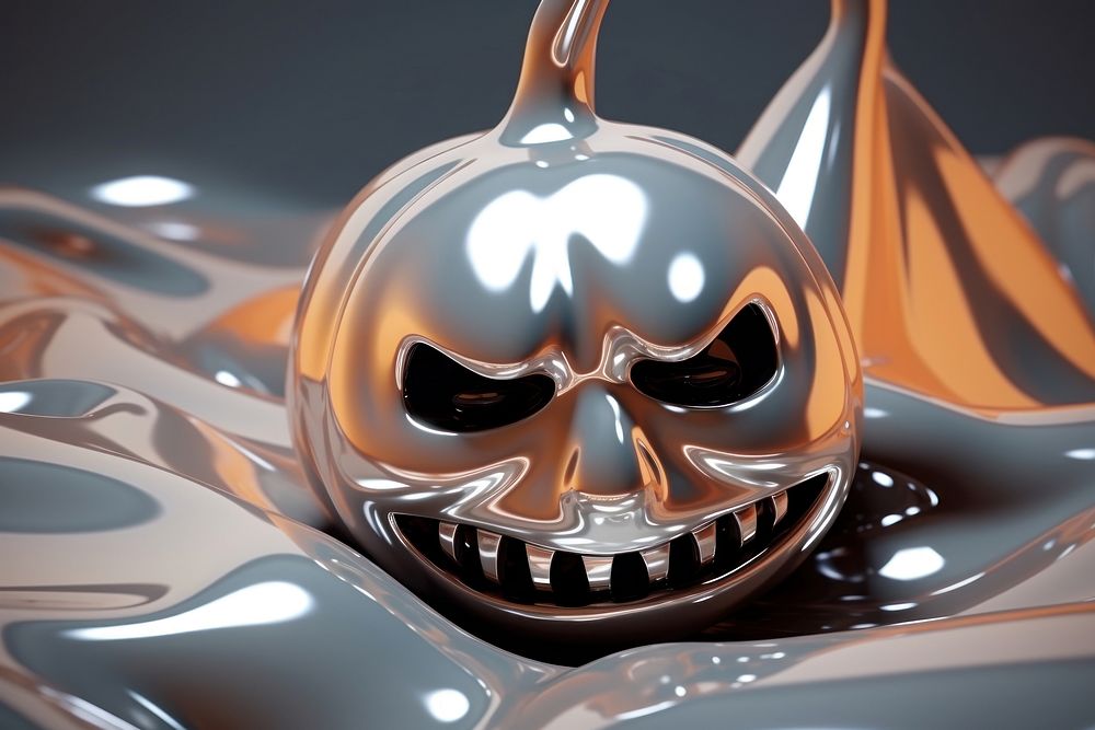 3d illustration in surreal abstract style of halloween jack-o'-lantern celebration appliance.