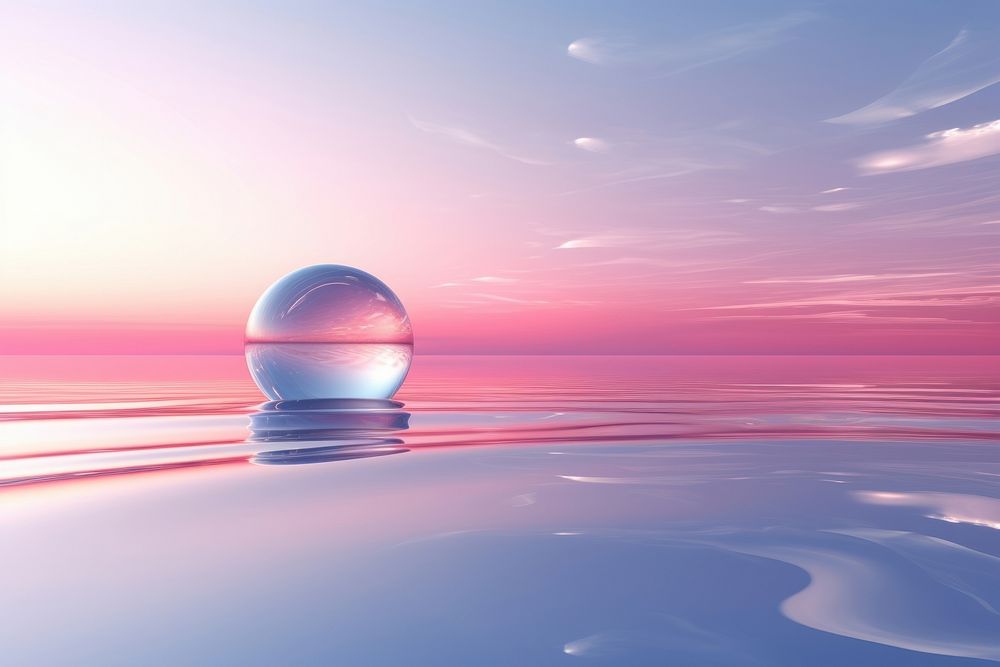 3d illustration in surreal abstract style of seascape outdoors sphere nature.