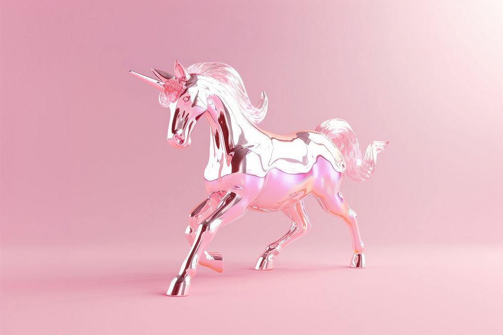 3d illustration in surreal abstract style of unicorn animal mammal horse.