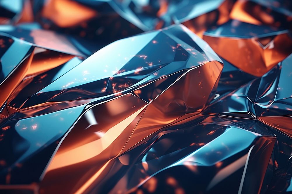 3d illustration in surreal abstract style of crystal backgrounds metal transportation.