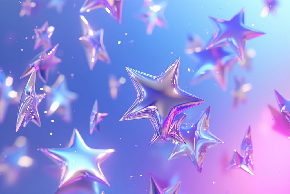 3d illustration in surreal abstract style of stars backgrounds purple illuminated.