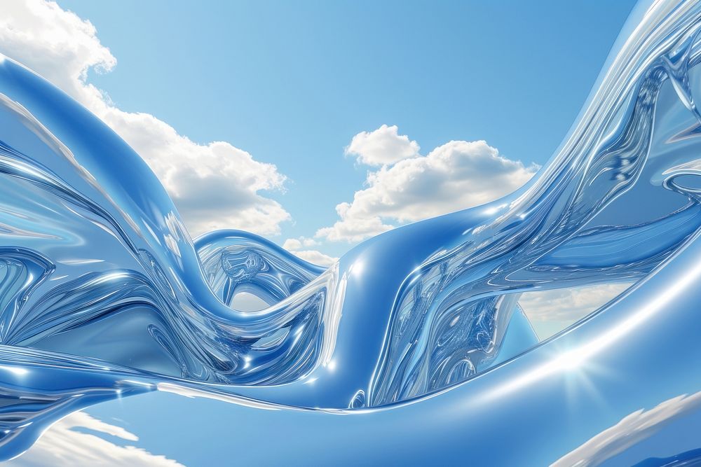 3d illustration in surreal abstract style of blue sky backgrounds outdoors nature.