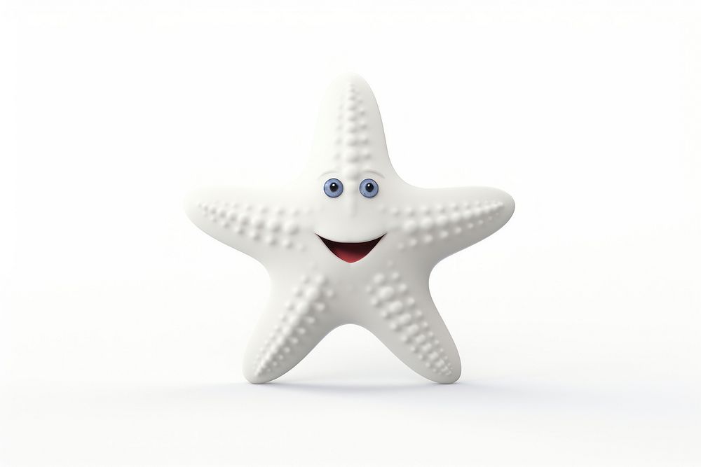 White starfish animal white background anthropomorphic.