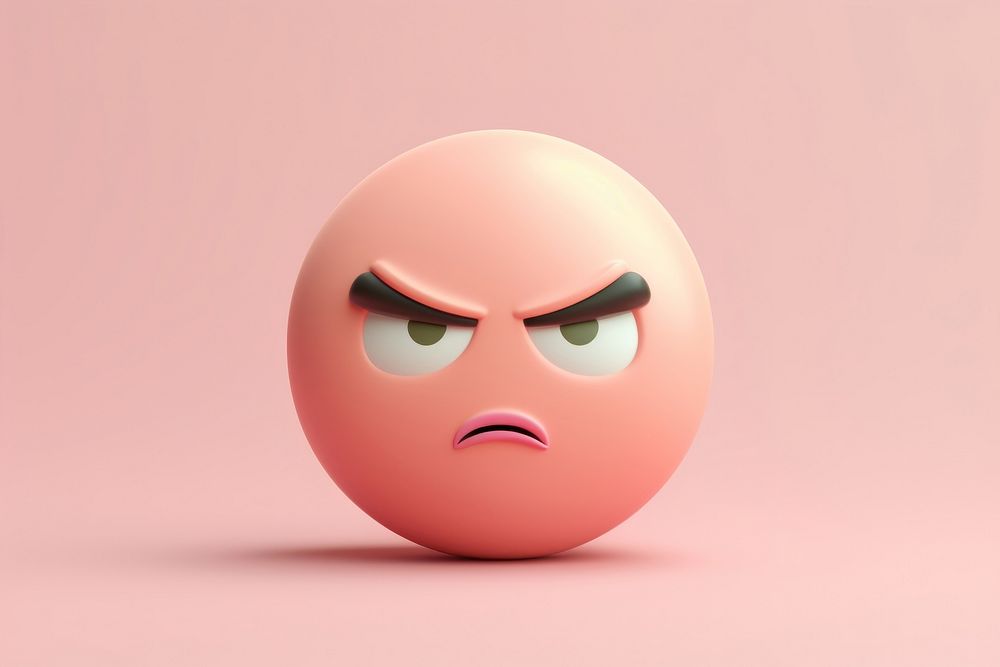 Angry emoji face representation displeased cartoon.