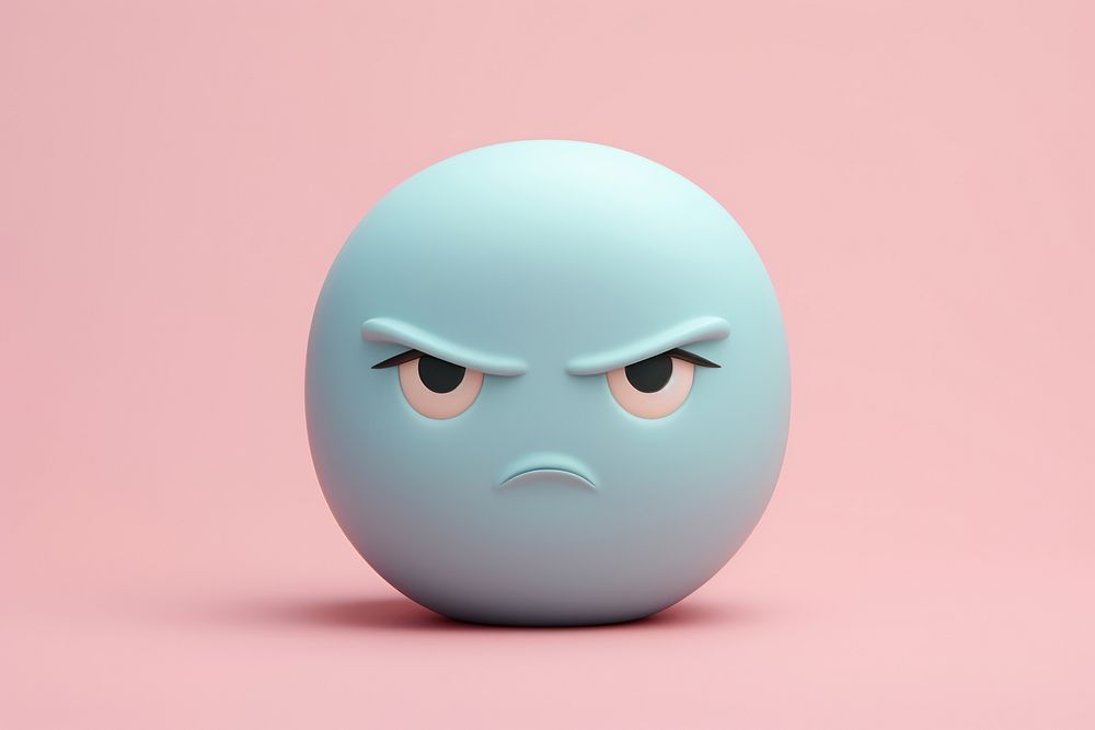 Angry emoji face anthropomorphic representation displeased.